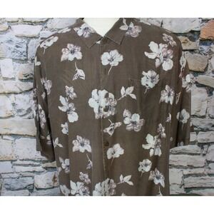 TOMMY BAHAMA Hawaiian Camp Shirts All Silk Multi Color Floral Print Spread 3XL